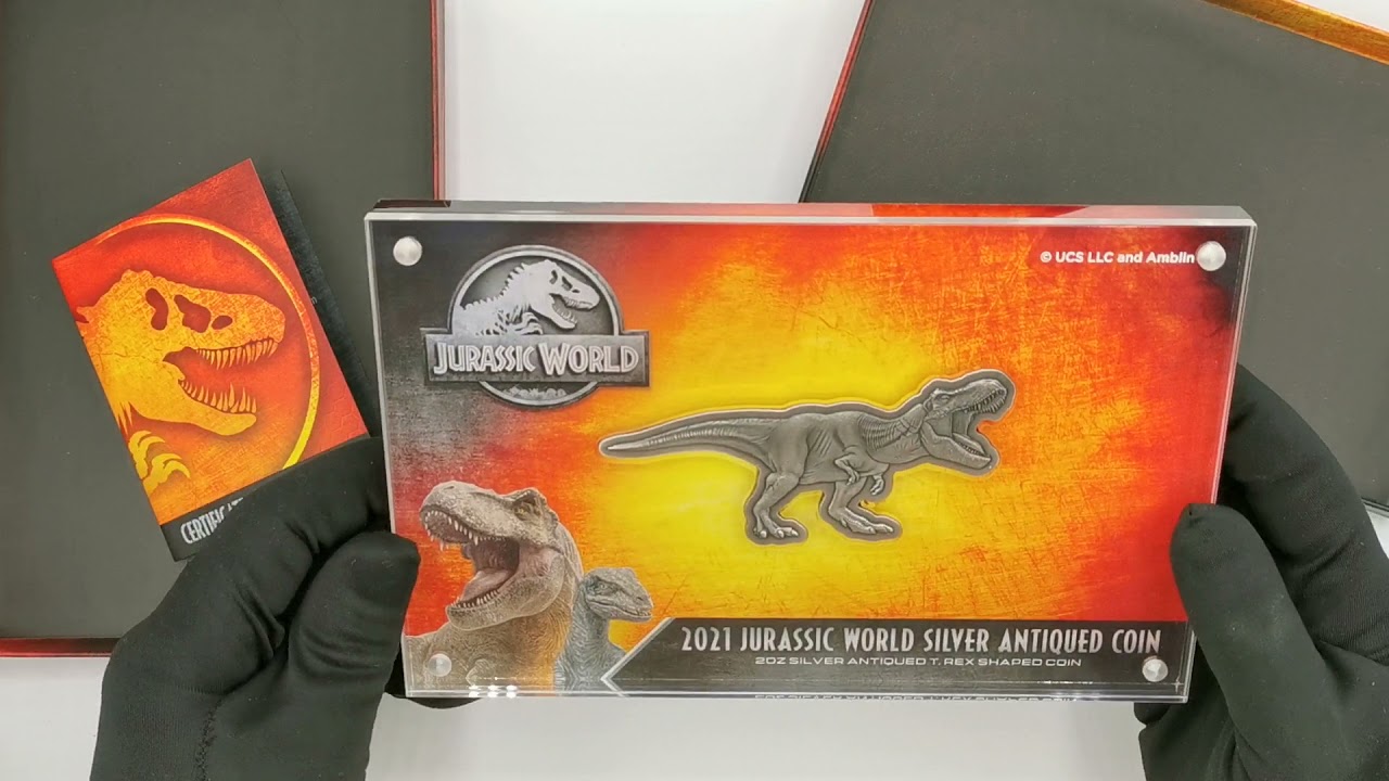 PAMP T-Rex 2oz(オンス) 純銀9999コイン 2021年 JURASSIC WORLD T-REX SHAPED 2oz SILVER ANTIQUED 2021 NIUE $5