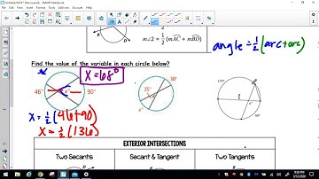 Secants Crossing Inside Circle Angles 1