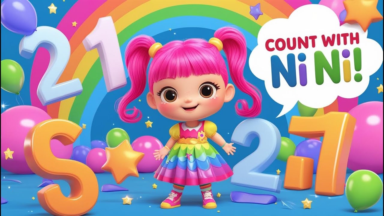 Learn Numbers 1 to 10 with NiNi 🌈 Fun Counting Song for Kids # ...
