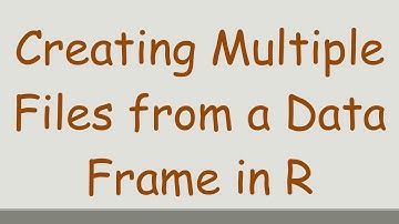 Creating Multiple Files from a Data Frame in R