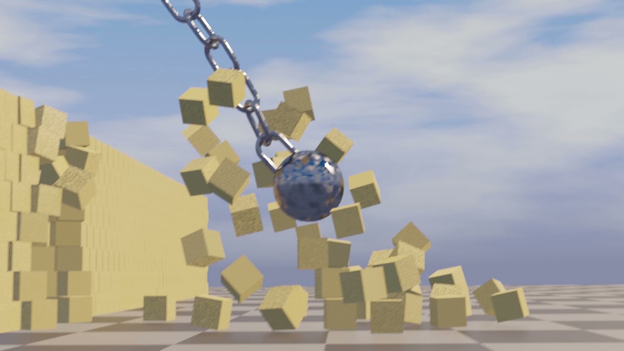 Blender wrecking ball simulation - YouTube