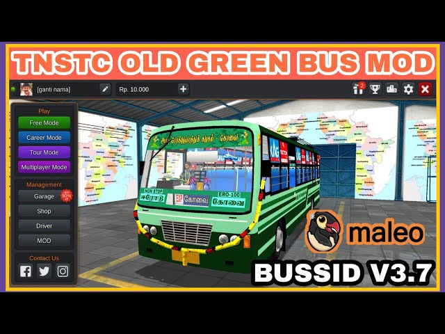 New Tnstc Old bus mod for bus simulator Indonesia v3.7 # new tamilnadu Tnstc green bus mod in bussid class=