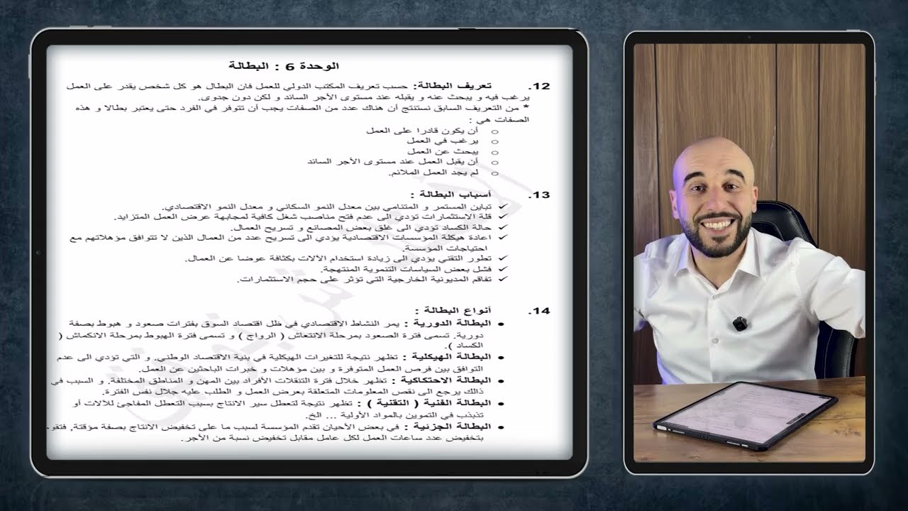 إقتصاد و مناجمنت، الوحدة 6 : البطالة BAC 2026