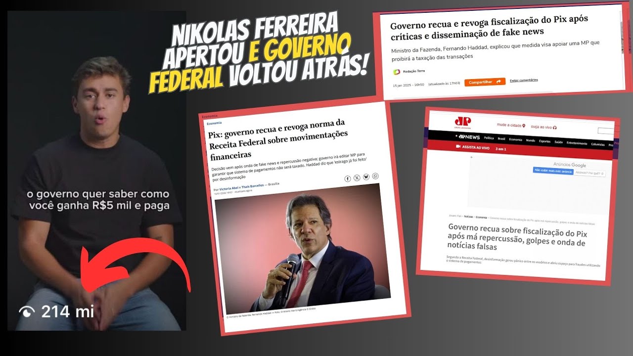 NIKOLAS FERREIRA VIRALIZA VÍDEO E FAZ GOVERNO FEDERAL VOLTAR ATRÁS COM ...
