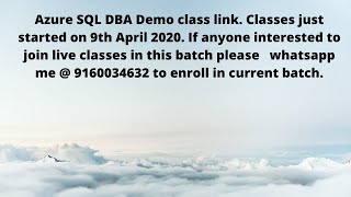 Azure SQL DBA Demo class