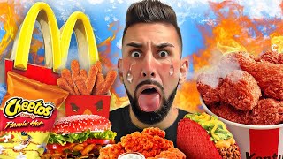 Eating The SPICIEST FOOD From Every FAST FOOD Restaurant!!