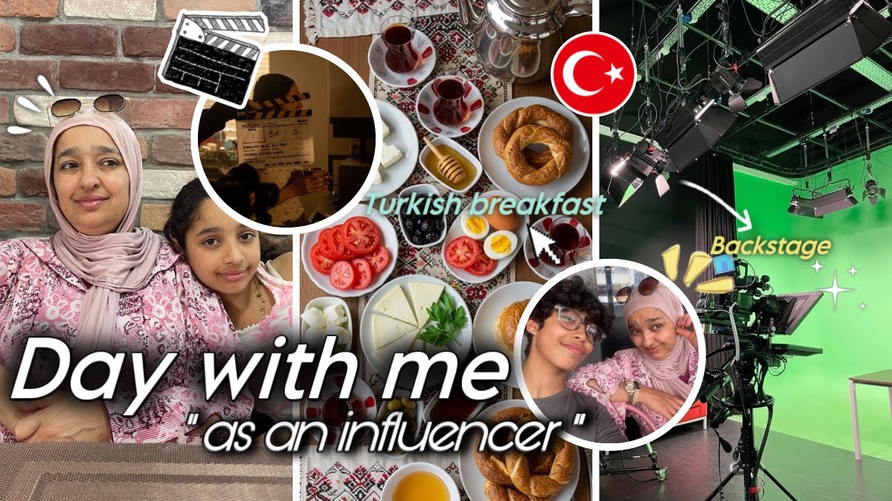 DAY WITH ME AS AN INFLUENCER🎬🎧🧘🏻|كفاش كندوز نهاري في الصيف كصانع محتوى🌷🫣؟فطرنا فطور تركي اول مرة🇹🇷🫖