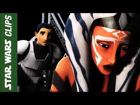 Ezra Saves Ahsoka From Darth Vader | Star Wars Clips