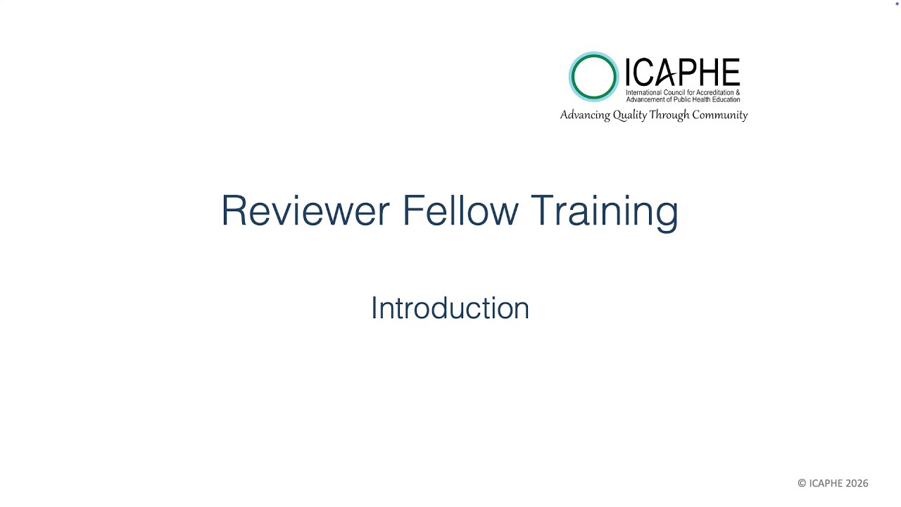 Introduction and Login Guide – Reviewer Fellow Training Programme