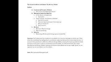 DGW The Human Condition and Debate: The Win by One Model