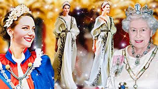 Angel Catherine Utmost Glamour In Outfits As She Pays Homage To Late Queen At Coronation!