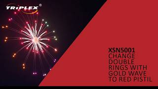 TRIPLEX XSN5001 CHANGE DOUBLE RINGS WITH GOLD WAVE TO RED PISTIL 5'' SHELL F4