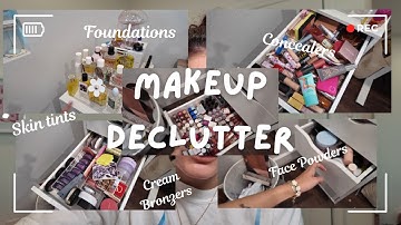 makeup declutter | foundation, skin tints, concealers, face powder, cream bronzers ✨ 
