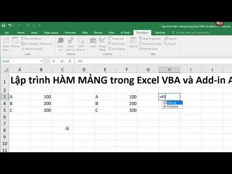Video Lập trình VBA tạo hàm trả về mảng giá trị trong Excel... - youtube