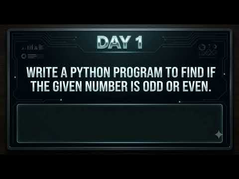 Write a python program to find if the given number is odd or even 