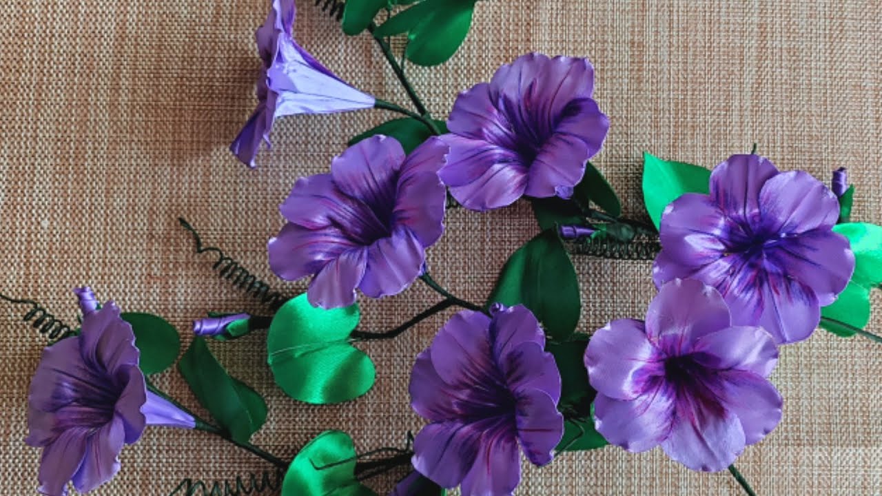 🥀🥀Morning glory | satin ribbon flowers | flower making | tutorials | ribbon flowers | DIY projects