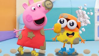 muddy puddle jump with peppa play doh show stop motion play doh