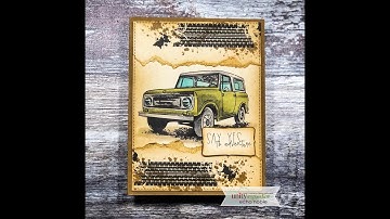 Unity Quick Tip: Masculine Style Card with Coloring on Kraft + Ink Blending