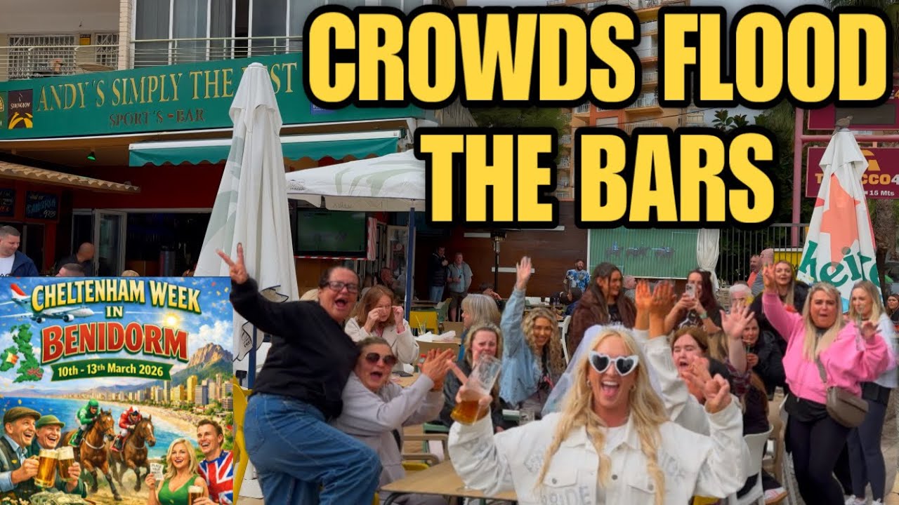 MASSIVE Crowds flood to BRITISH Street after Rain! 😲🍻#benidorm 