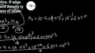 NCERT Chemistry Class 12 Chapter 1 Ex- 1.11 | Solid State| Silver crystallises in FCC lattice.