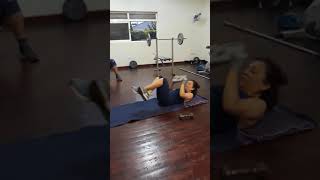 Weighted pullover crunch.