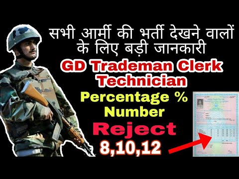 बड़ी जानकारी Percentage और Number कितना होना चाहिए Army देखने के लिए 8th 10th 12th, Pass Eligibility