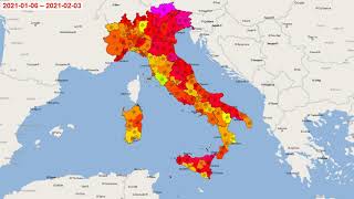Italy: Map of COVID-19 Growth in Provinces (until June 25th, 2021)