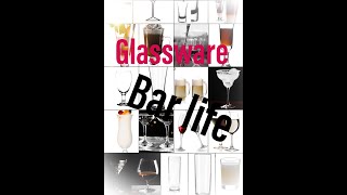 Jenis jenis gelas yang sering di gunakan di bar// bar glassware