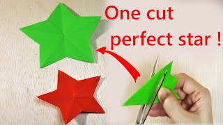 How To Cut A Perfect Star / Make A Perfect Star with One Cut