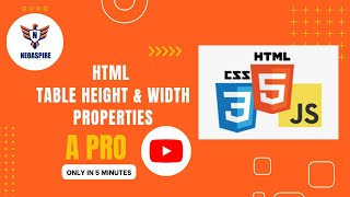 HTML Table Height & Width Properties