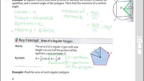Geometry CP Lesson 10.4 Day 1 Area Regular Polygons Vid#1
