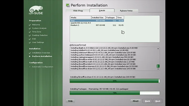 openSUSE 11.4 installation