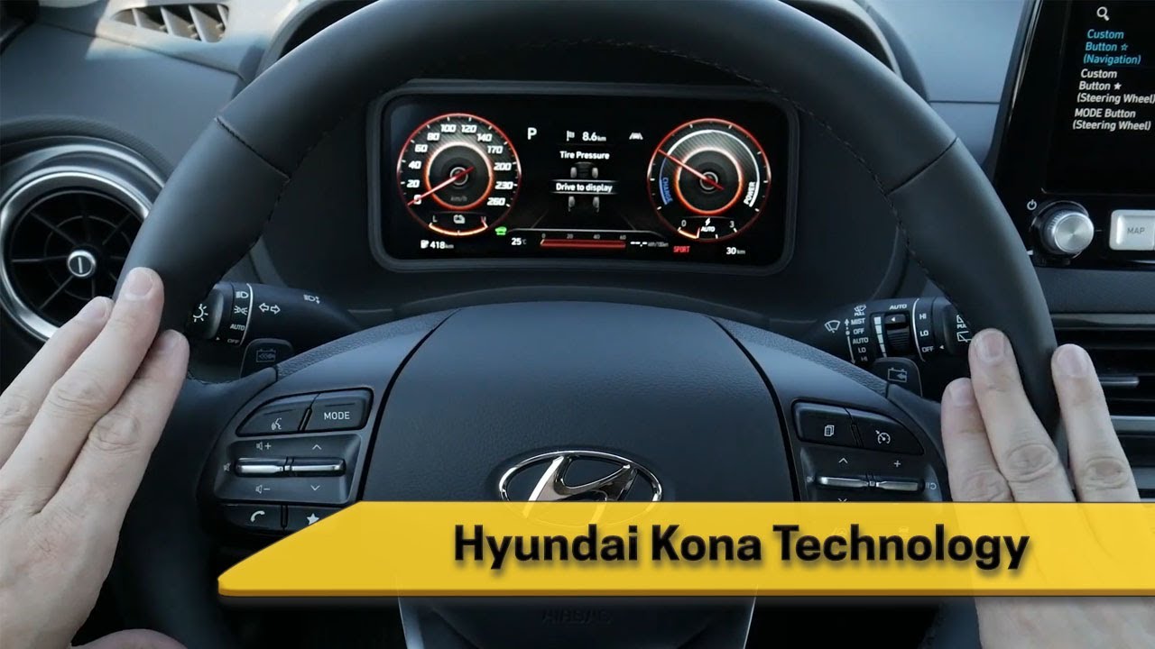 Steering Wheel and Instrument Cluster in the 20222023 Hyundai Kona