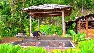 COI was sick, so LAI helped COI plaster the entire pond with cement to retain the water.