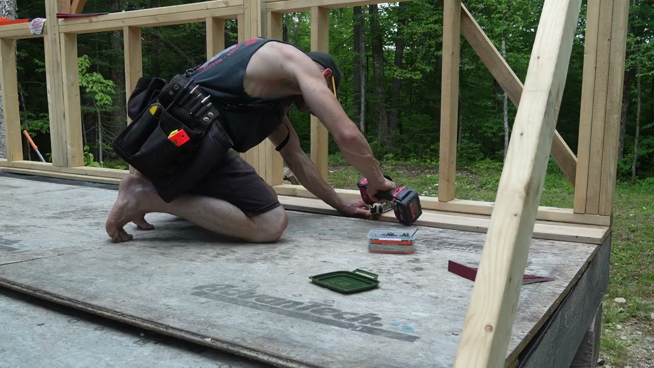Red Cedar Decking with hidden fastener system | Off Grid Cabin Porch