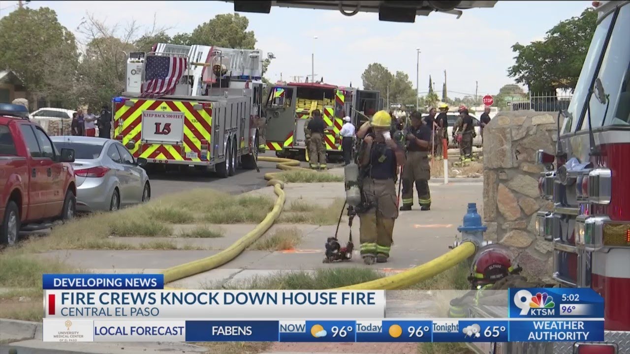 Fire crews knock down a fire in central El Paso - YouTube