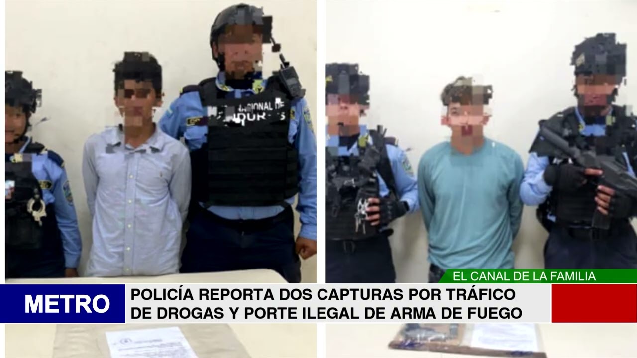 POLICÍA REPORTA DOS CAPTURAS POR TRÁFICO DE DROGAS Y PORTE ILEGAL DE ARMA DE FUEGO