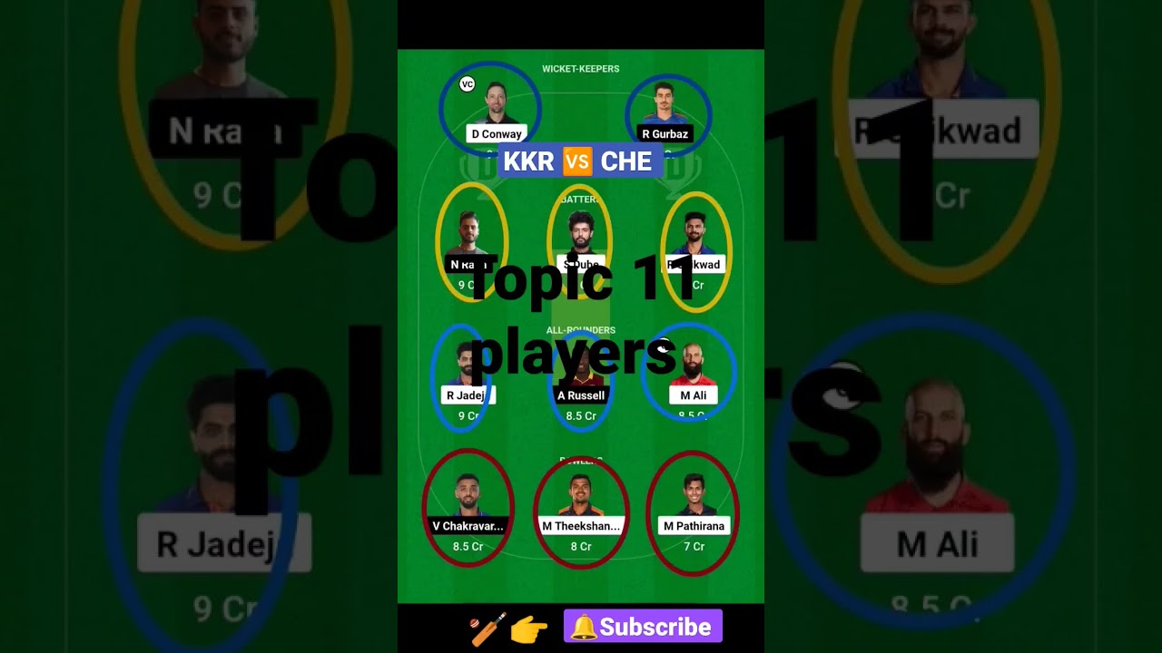 CHE VS KKR 