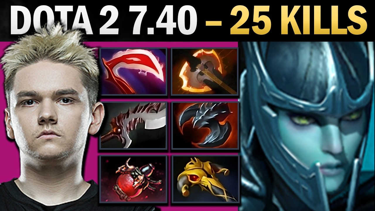 Профессиональный керри Phantom Assassin с 25 убийствами и 1000 GPM — геймплей Dota.