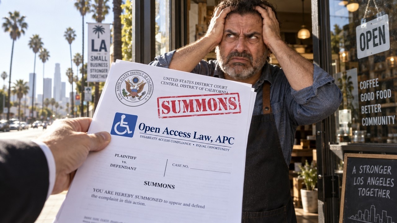 Business owner receiving an Open Access Law ADA complaint