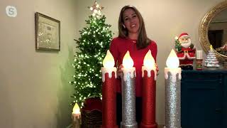 Mr. Christmas In/Outdoor Set of 2 24" Blow Mold Candles on QVC