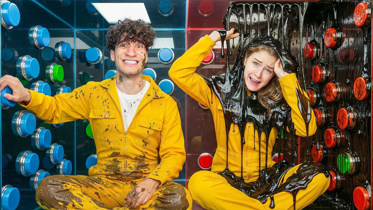 24h Eingesperrt in einer Box mit Knöpfen! 😰 (ft. Theresa)