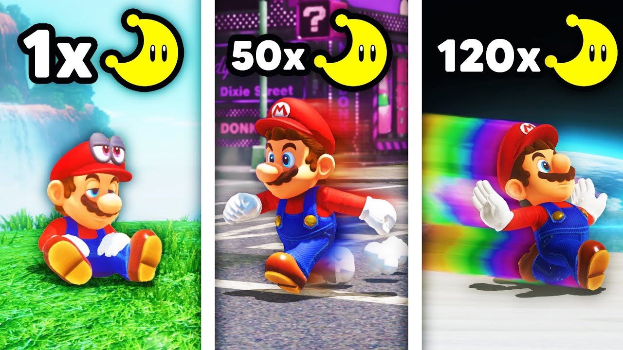 Mario Odyssey, aber mit JEDEM MOND laufe ich SCHNELLER!
