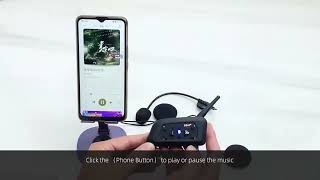 EJEAS V6 PRO+ Motorcycle Bluetooth Helmet Headset Intercom 850mAh