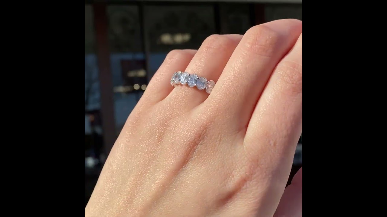 14K White Gold Oval Eternity Band