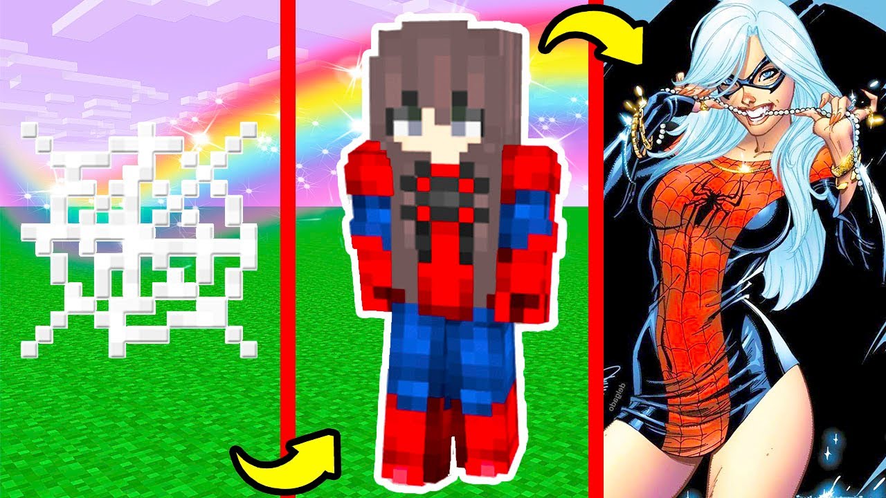 КАК МЕНЯЛАСЬ ДЕВУШКА ЧЕЛОВЕК ПАУК СУПЕРГЕРОЙ И ЕЁ ЖИЗНЕННЫЙ ЦИКЛ В МАЙНКРАФТ ! ЭВОЛЮЦИЯ И ТРОЛЛИНГ