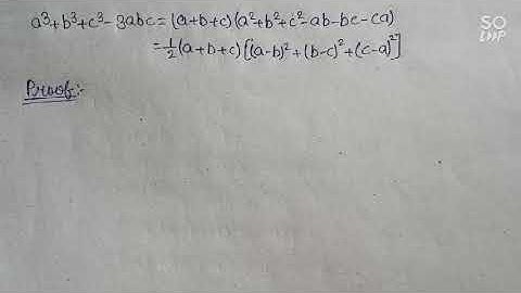 a³+b³+c³-3abc formula prove / Advance math in very easy method. हिन्दी मे .