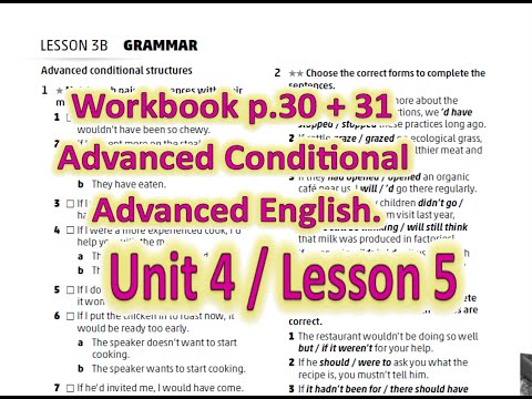 الوحدة الرابعة انجليزي متقدم حصة 5 حل كتاب التمارين الجملة الشرطية المتقدمة  