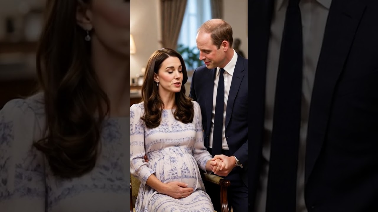 Принц Уильям утешает принцессу Кэтрин во время ее беременности. 