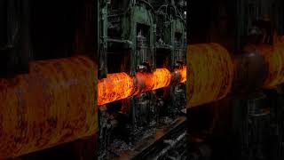 Watching molten steel become a perfect pipe is oddly satisfying 🔥⚙️Industrial process at extrem
